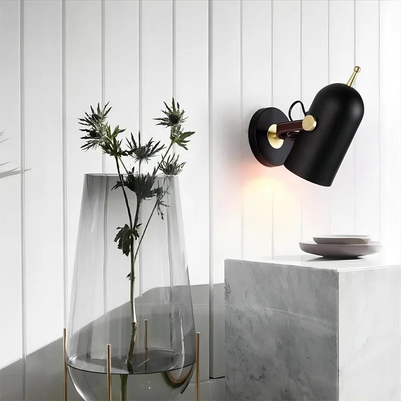 applique murale nordique créative en cuir luxe - vue 5 sur 7