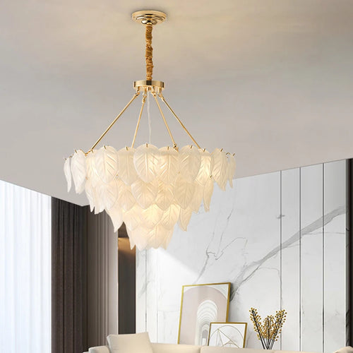 lustre en cristal doré pour décoration intérieure moderne - vue 6 sur 9