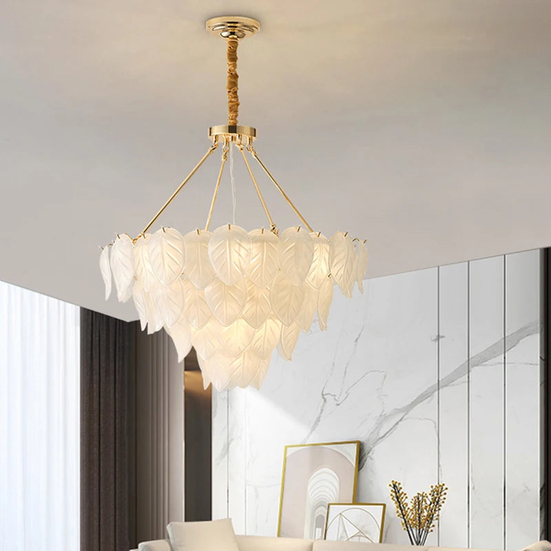 lustre en cristal doré pour décoration intérieure moderne - vue 6 sur 9