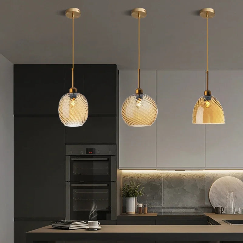 suspension led moderne design boule de verre pour restaurant bar - vue 6 sur 23