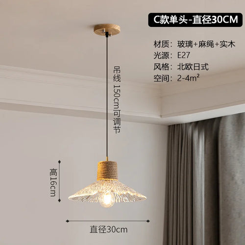 lustre nordique japonais trois têtes design créatif intérieur suspendu - vue 9 sur 13