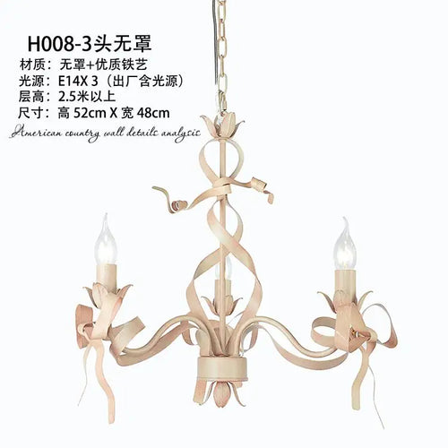 lustre en ruban rose pour chambre d'enfant élégante - vue 13 sur 14
