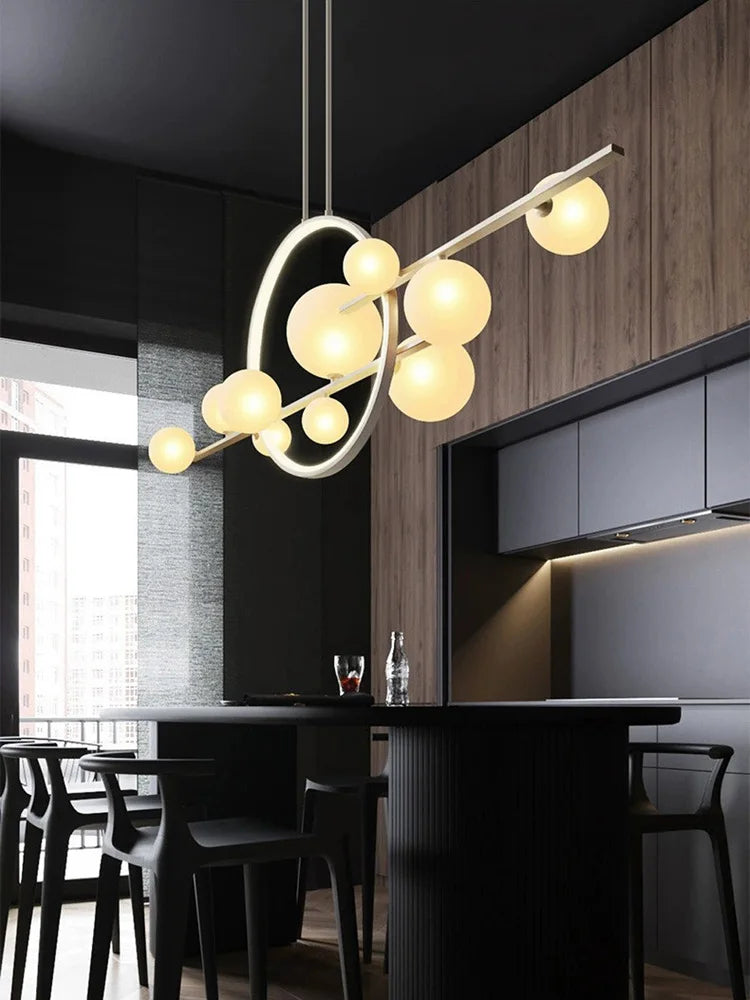 Nordic creative G9 LED dining room chandelier Modern industrial style living room, kitchen island home decoration chandelier - vue 1 sur 13