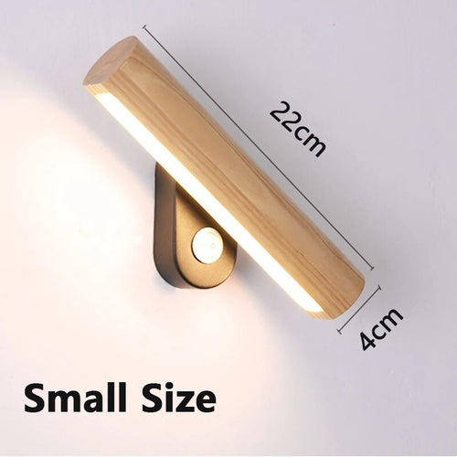 Applique murale LED Rotatives en bois arrondi