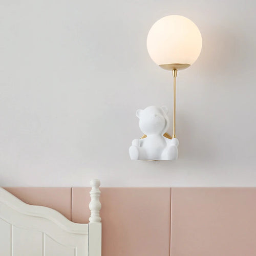 applique murale ours avec interrupteur à tirer pour enfants - vue 5 sur 12