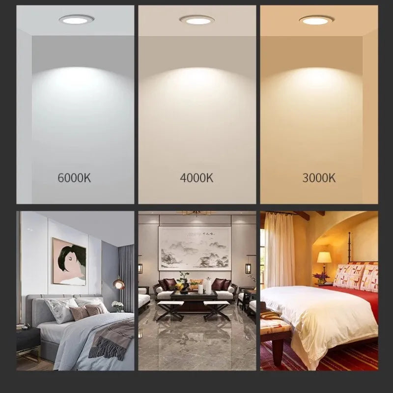 plafonnier led encastré à intensité variable carré - vue 5 sur 6