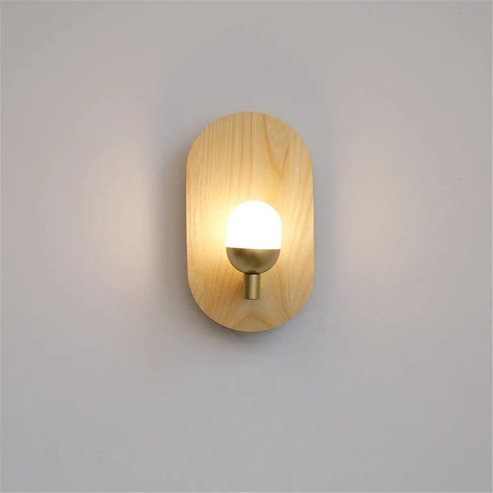 applique murale moderne nordique en bois avec led décorative - vue 5 sur 10