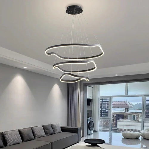lustre suspension led pour éclairage intérieur moderne - vue 3 sur 12