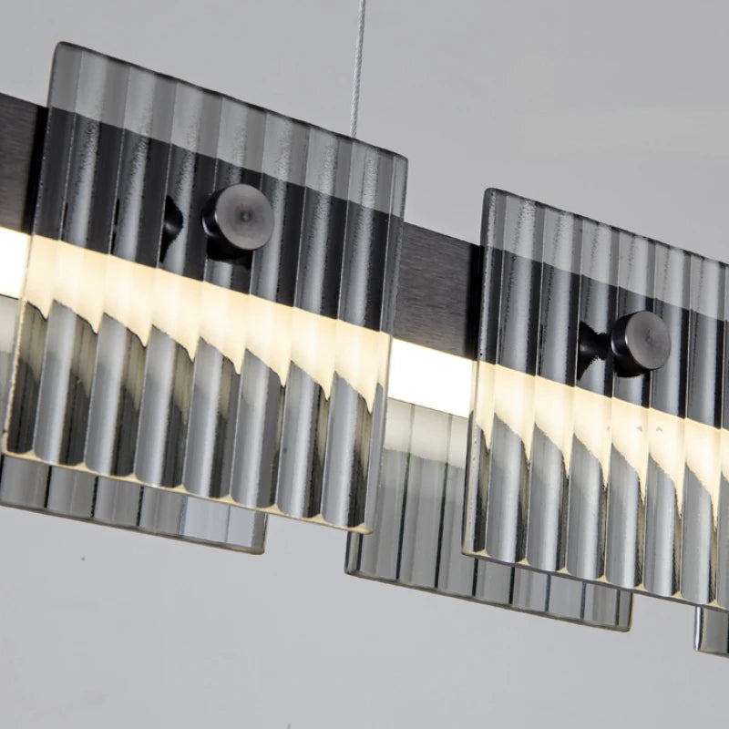 suspension moderne en acier inoxydable avec éclairage led élégant - vue 5 sur 9