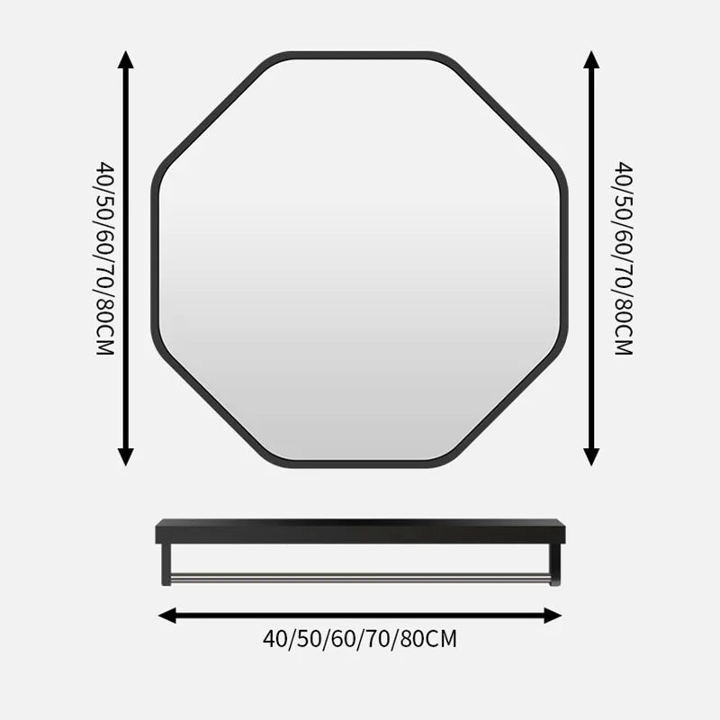 miroir irrégulier avec support de rangement pour maquillage - vue 4 sur 6