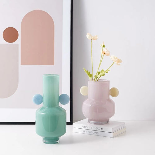 vase en vitrail fleur de dessin animé avec oreilles décoratif - vue 4 sur 9
