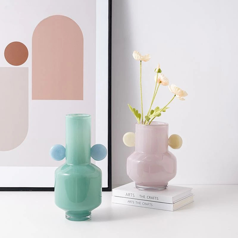 vase en vitrail fleur de dessin animé avec oreilles décoratif - vue 4 sur 9