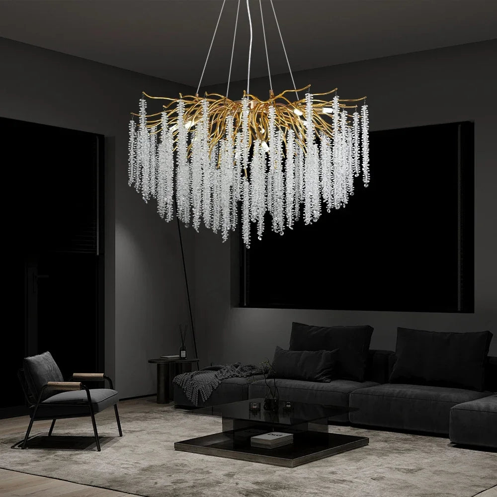 lustre suspendu en verre cristal design moderne pour décoration intérieure - vue 3 sur 10