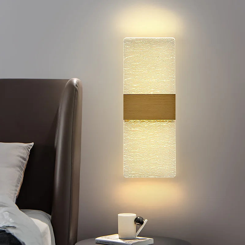 applique murale led nordique en acrylique doré brossé décoration intérieure - vue 3 sur 23