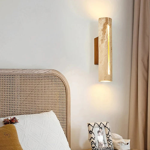 applique murale art déco en pierre naturelle et bois pour ambiance chaleureuse - vue 5 sur 8