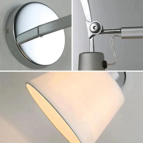 applique murale nordique en tissu design argenté avec support en acier inoxydable - vue 7 sur 11