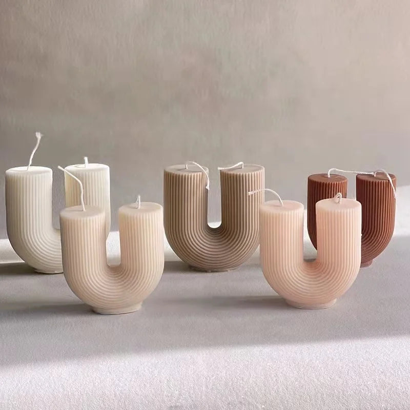 bougies parfumées géométriques en forme de u pour décoration intérieure - vue 5 sur 22