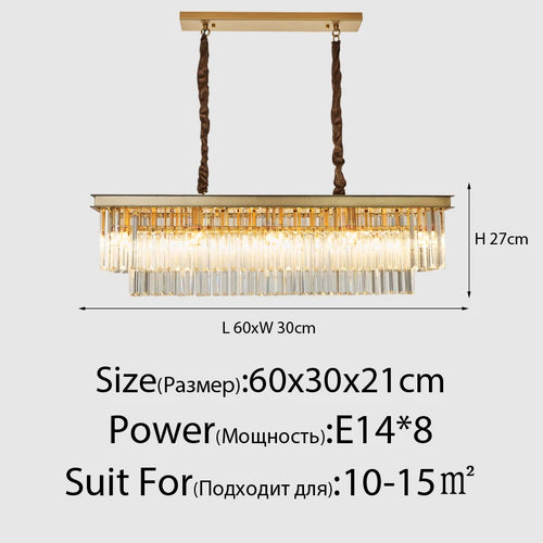 Lustre en cristal LED moderne américain salon salle à manger Villa suspension chambre plafond suspension lampe décor à la maison Lustre - vue 14 sur 21