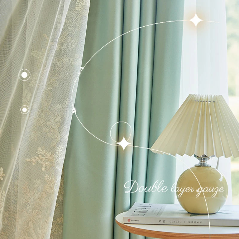 Rideau occultant motif floral style simple salon chambre - vue 4 sur 12