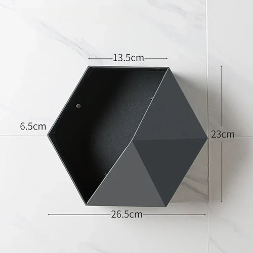 support mural en bois hexagonal pour livres et décorations - vue 9 sur 12