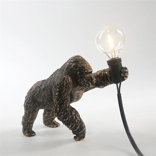 lampe à poser nordique king kong en résine personnalisable animaux - vue 14 sur 15