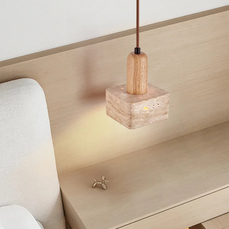 suspension en bois massif pour décoration intérieure créative rétro - vue 4 sur 7