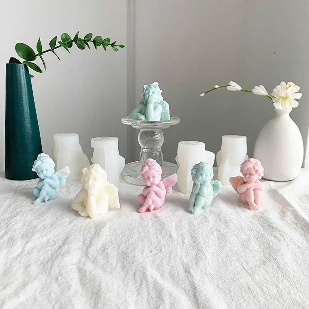 moule en silicone pour bougies parfumées d'ange et décorations en résine - vue 4 sur 11