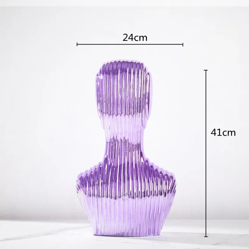 sculpture en verre abstraite avec rayures décoratives pour décoration intérieure - vue 11 sur 15