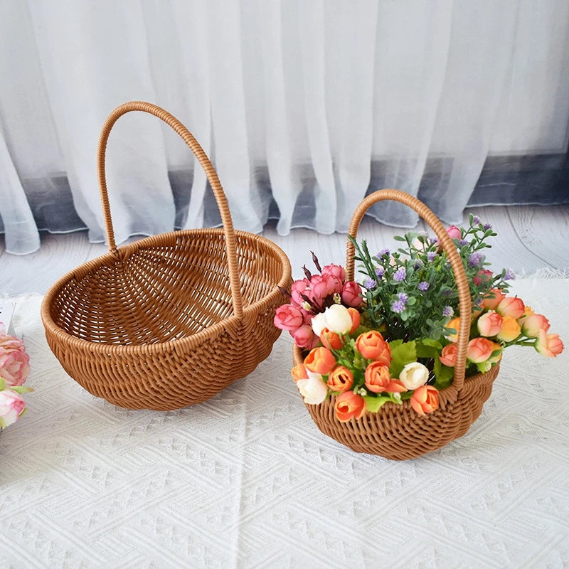 panier de rangement tissé à la main pour jardin et pique-nique - vue 3 sur 27