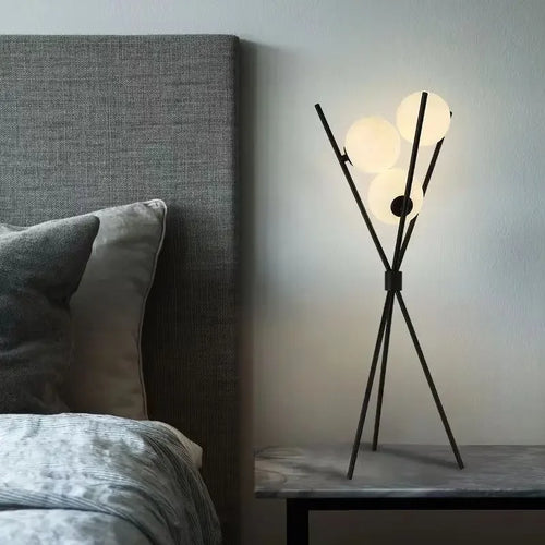 Lampadaire LED lune boule de verre - vue 4 sur 9