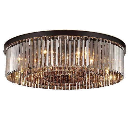 plafonnier moderne en cristal rond pour intérieur lumineux - vue 4 sur 5
