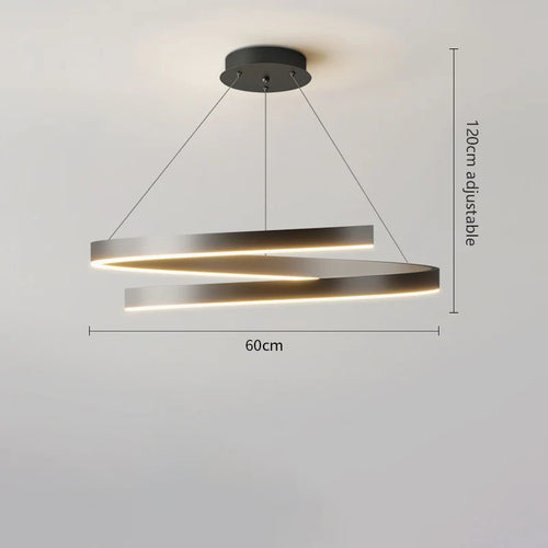lustre à anneau simple moderne en fer doré avec éclairage LED intérieur - vue 14 sur 15