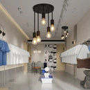 Plafonnier 5 lampes Vintage noir industriel
