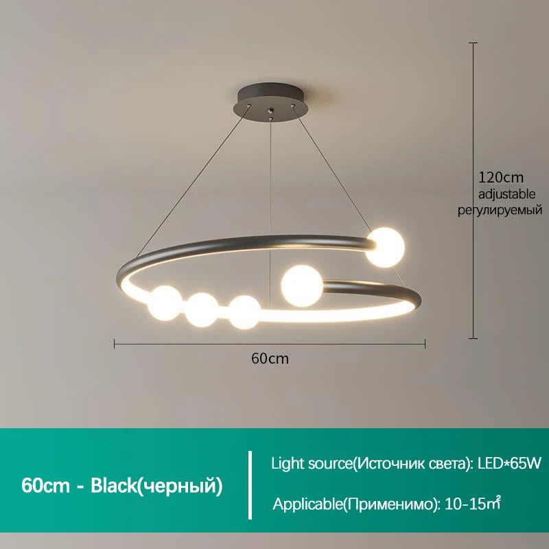 lustre minimaliste en verre design pour éclairage moderne - vue 6 sur 10