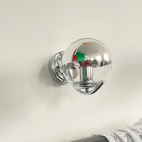 applique murale moderne minimaliste en argent à bulles en verre - vue 6 sur 7