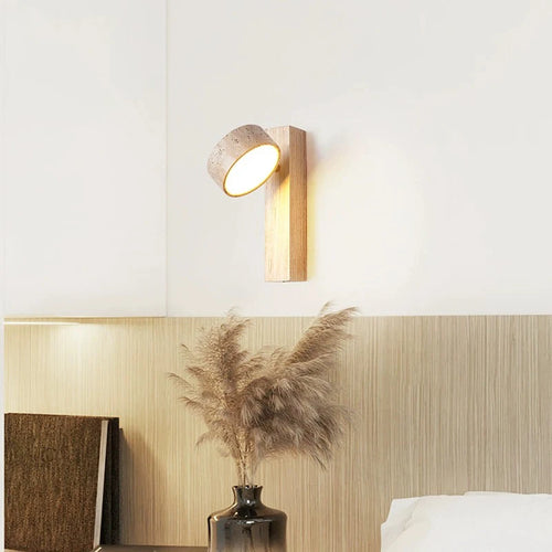 Applique murale bois noyer LED/interrupteur rotatif - vue 4 sur 9