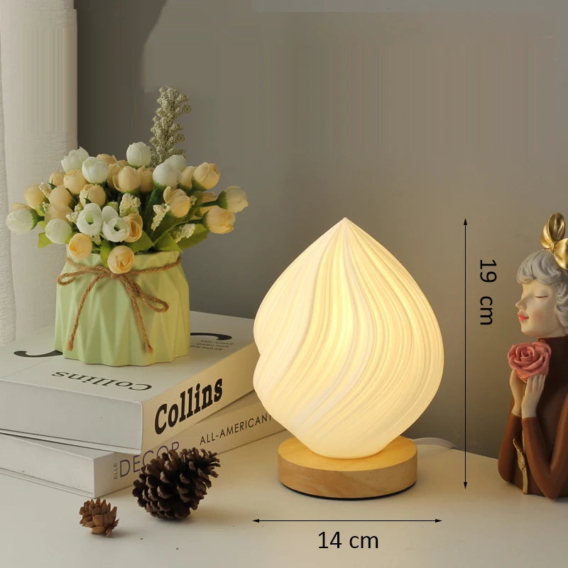 Lampe à poser Abat-jour imprimé en 3D de Style crème française - vue 11 sur 14