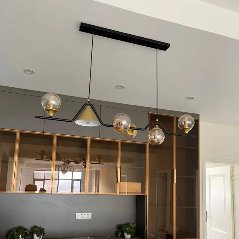 lustre moderne en verre LED pour intérieur décoratif - vue 1 sur 10