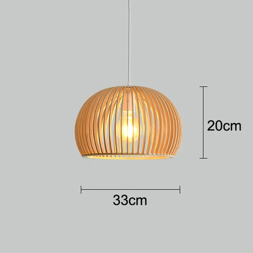 cage à oiseaux en bois luminaire suspension tom bois - vue 9 sur 9