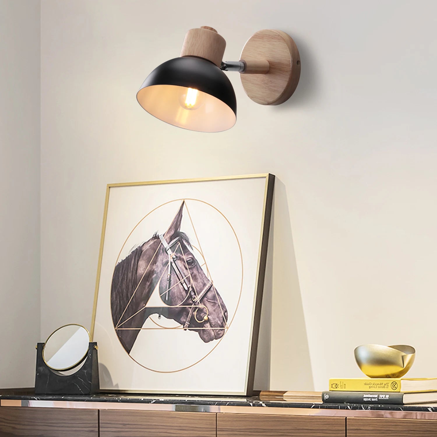 applique murale nordique en bois avec tête directionnelle - vue 4 sur 23