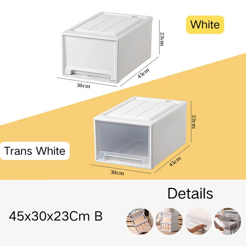 tiroirs empilables en plastique transparent pour rangement pratique - vue 13 sur 48