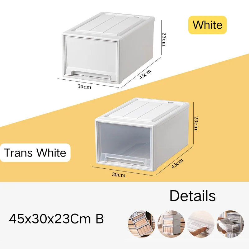 tiroirs empilables en plastique transparent pour rangement pratique - vue 13 sur 48