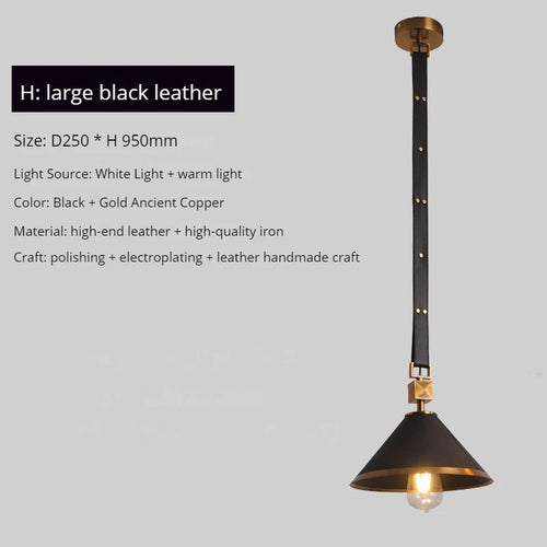 lustre moderne en cuir avec suspension lumière et verre cristal - vue 14 sur 14