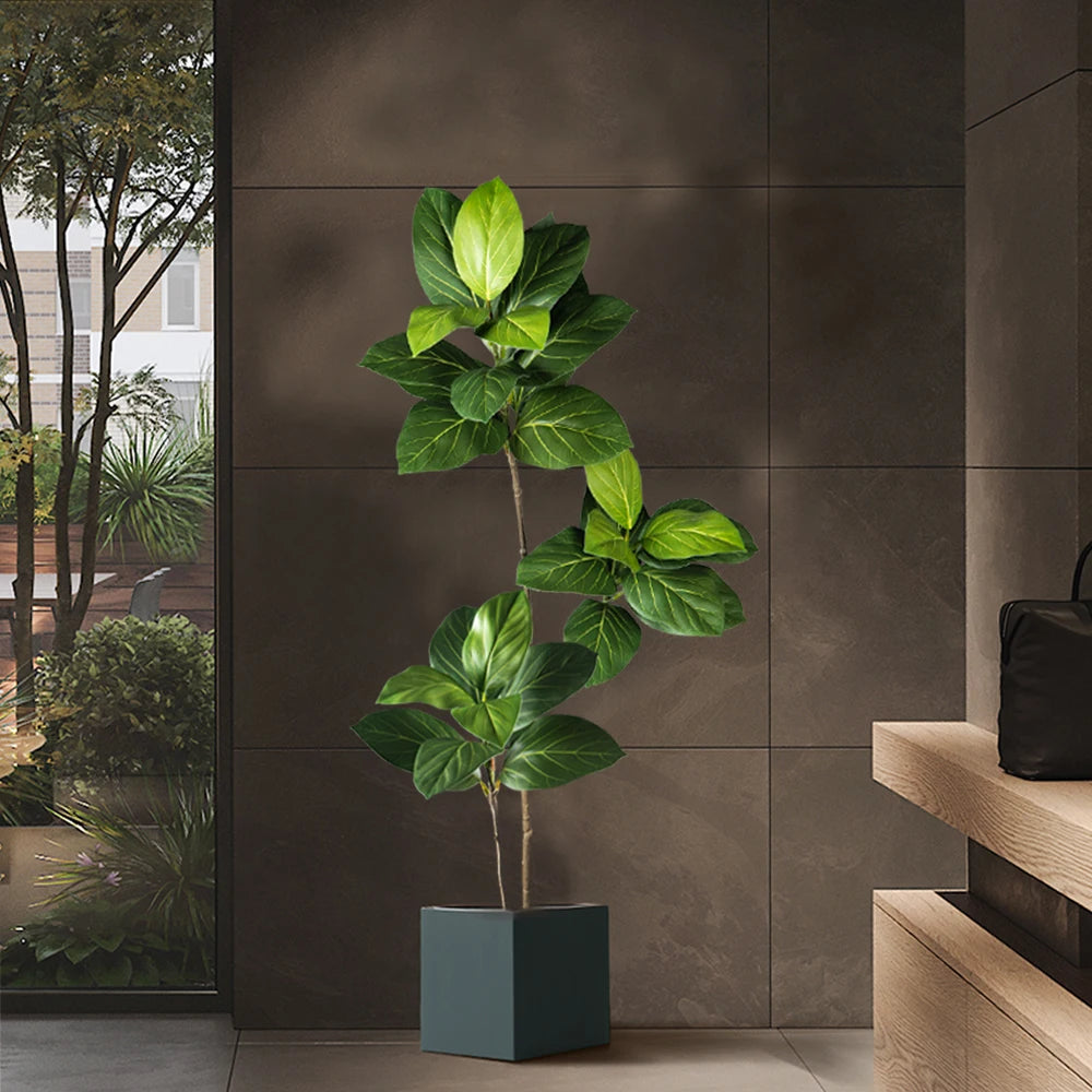 arbre artificiel ficus en plastique pour décoration tropicale - vue 5 sur 9