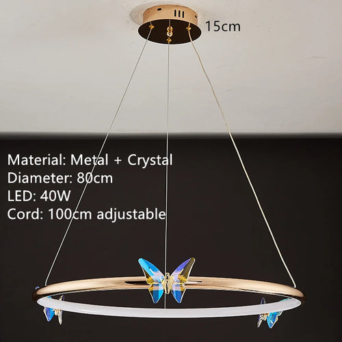 applique murale led papillon en cristal montage en surface - vue 14 sur 19
