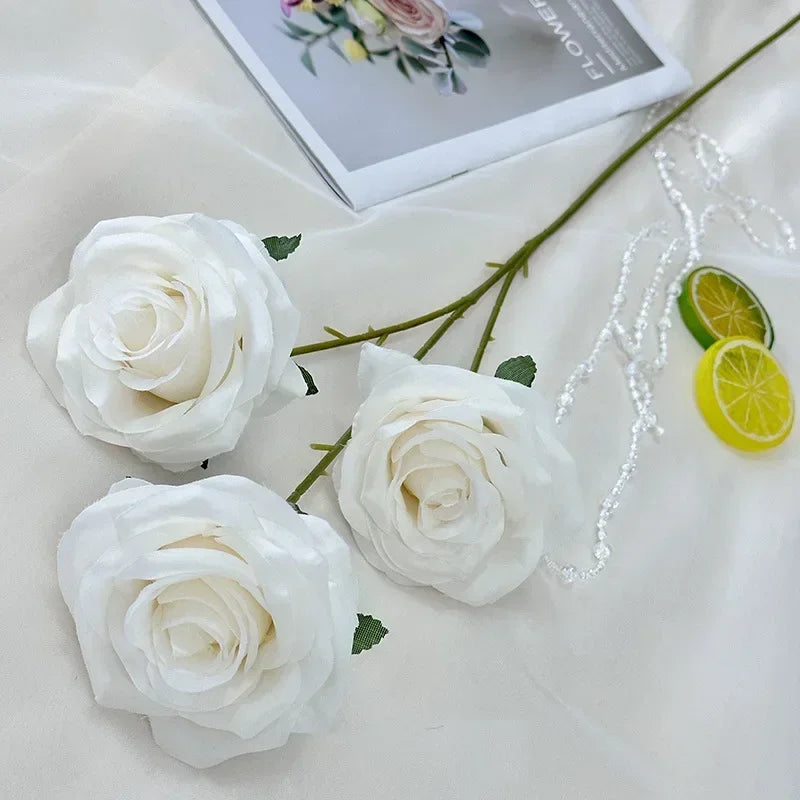 branches de roses artificielles en soie pour décoration élégante - vue 20 sur 40