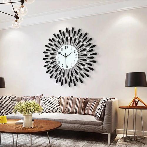 horloge murale 3D en cristal moderne silencieuse décoration intérieure - vue 4 sur 8