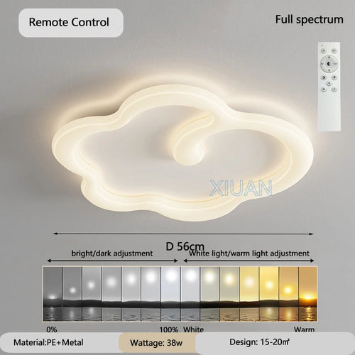 lustre scandinave nuage blanc avec télécommande optionnelle led - vue 15 sur 16