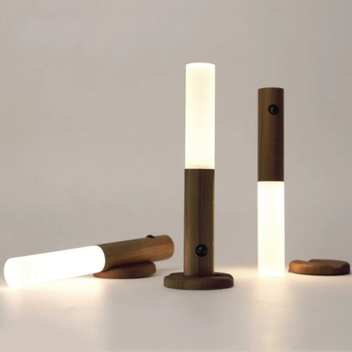 lampe led usb rechargeable bois sans fil - vue 2 sur 10