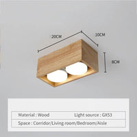 Plafonnier minimaliste japonais en bois brut
